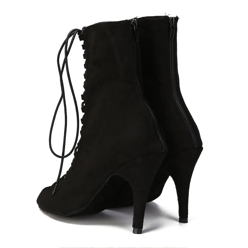 DS Women's Suede Customized Heel Dance Boots Heels Dance Jazz Dance Shoes