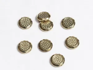 Dull Golden Designer Circular Plastic Beads - 18 mm