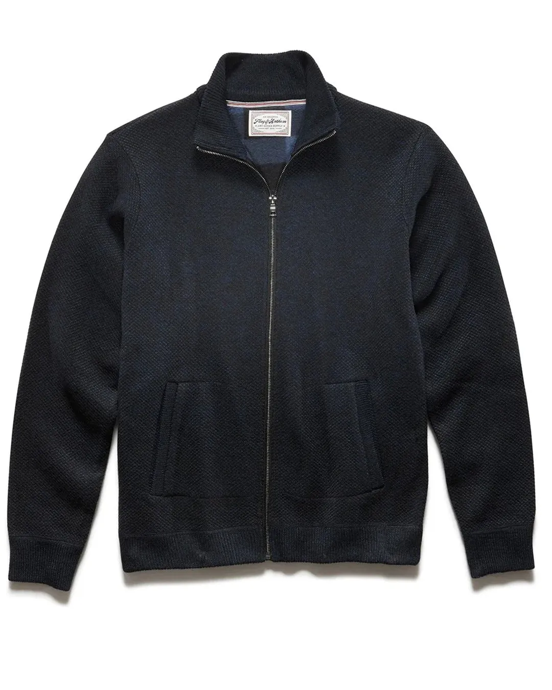 Flag & Anthem Marled Navy/Black Full-Zip Fleece Lined Rhineland Sweater