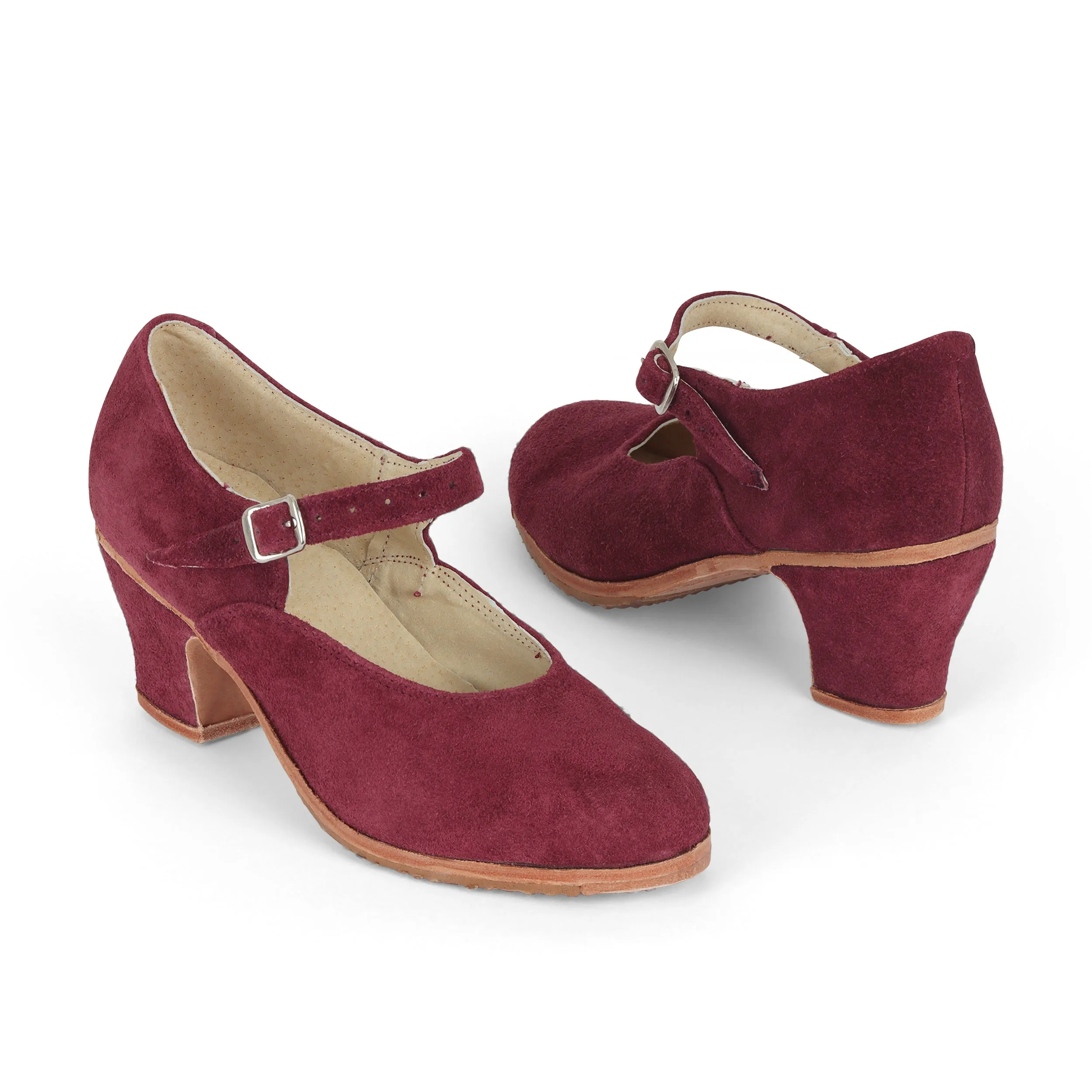 Folkicks Women's Folklorico Dance Shoes with Nails, Suede, 6cm Heel
