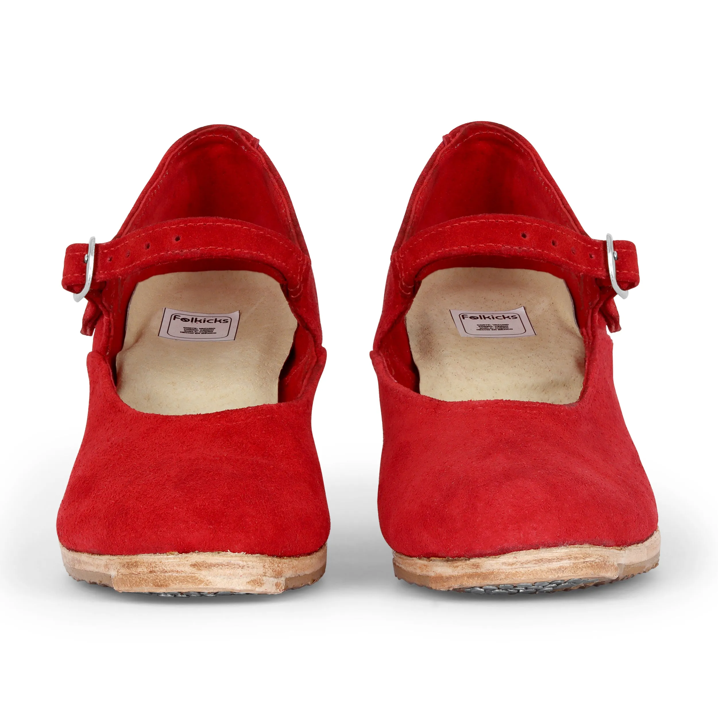 Folkicks Women's Folklorico Dance Shoes with Nails, Suede, 6cm Heel