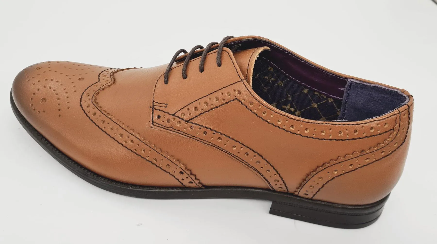 Frank James Richmond Mens Leather Brogue Lace Formal Casual Shoes