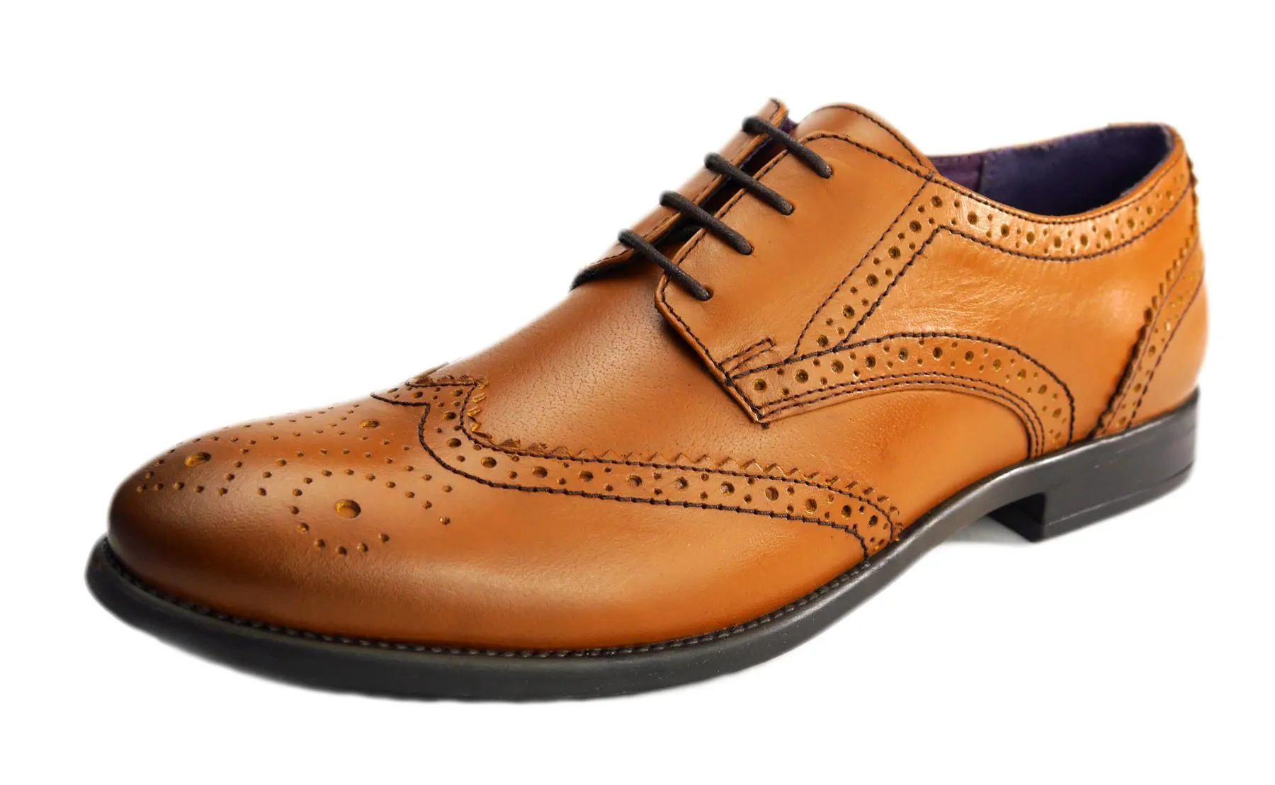 Frank James Richmond Mens Leather Brogue Lace Formal Casual Shoes