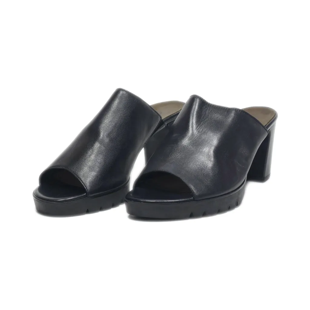 Gabor Peep Toe Leather Black Colour For Women
