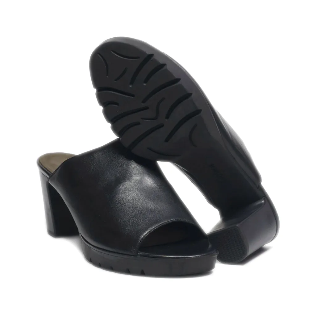 Gabor Peep Toe Leather Black Colour For Women