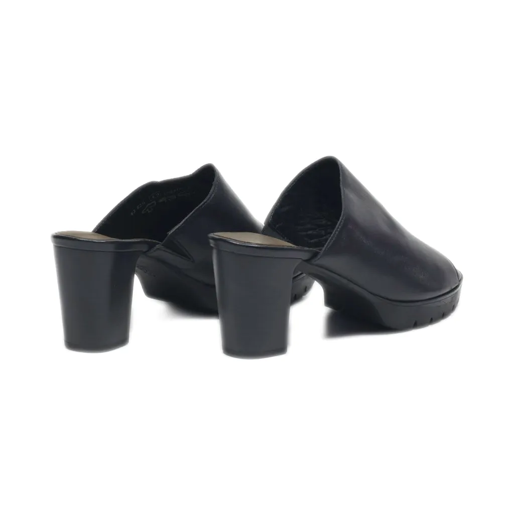 Gabor Peep Toe Leather Black Colour For Women