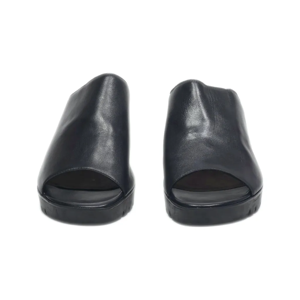 Gabor Peep Toe Leather Black Colour For Women
