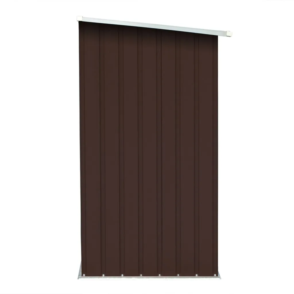 Garden Log Storage Shed Galvanised Steel 163x83x154 cm Brown