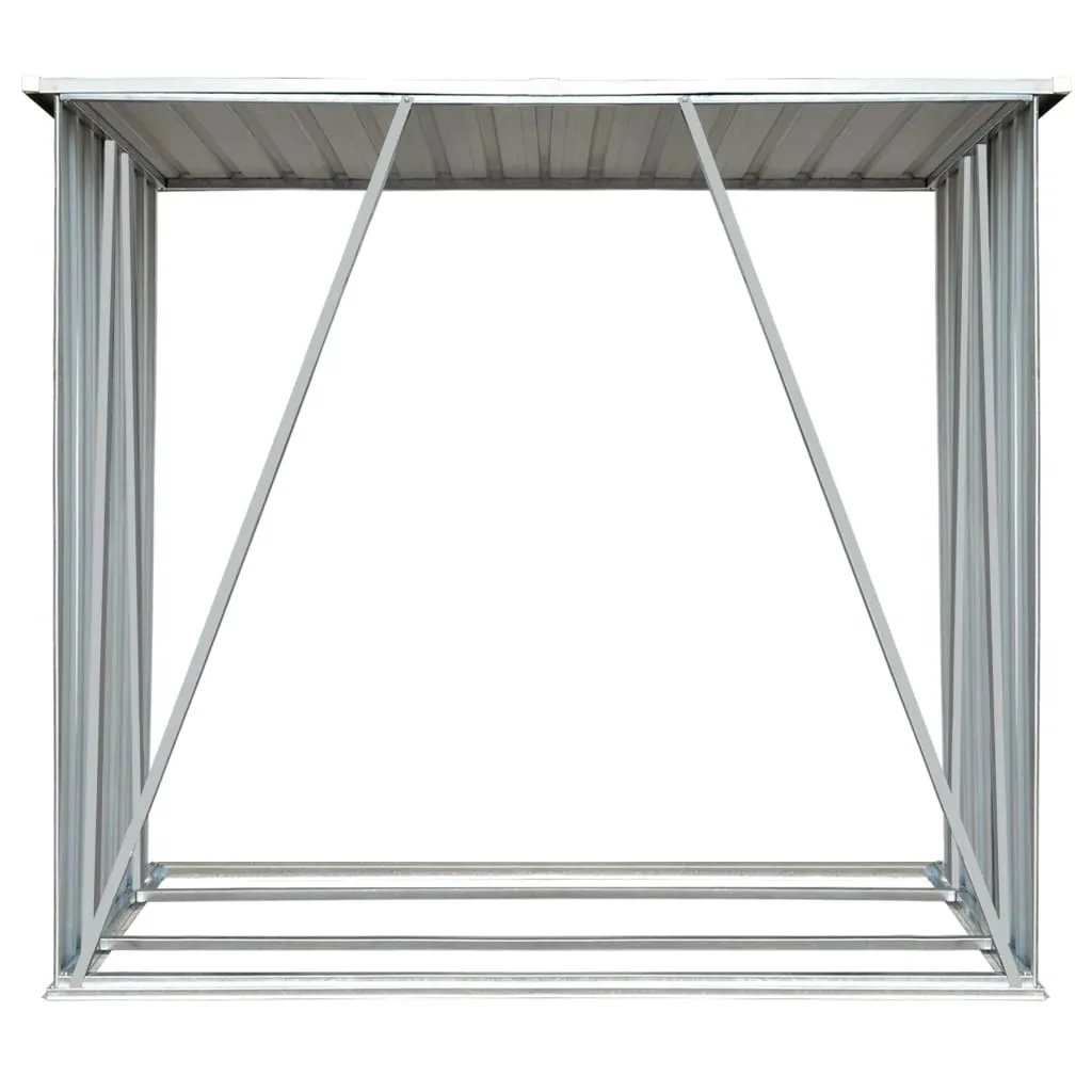 Garden Log Storage Shed Galvanised Steel 163x83x154 cm Brown
