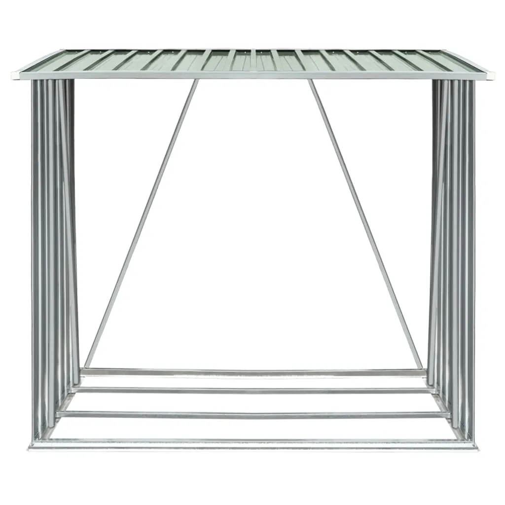 Garden Log Storage Shed Galvanised Steel 163x83x154 cm Green