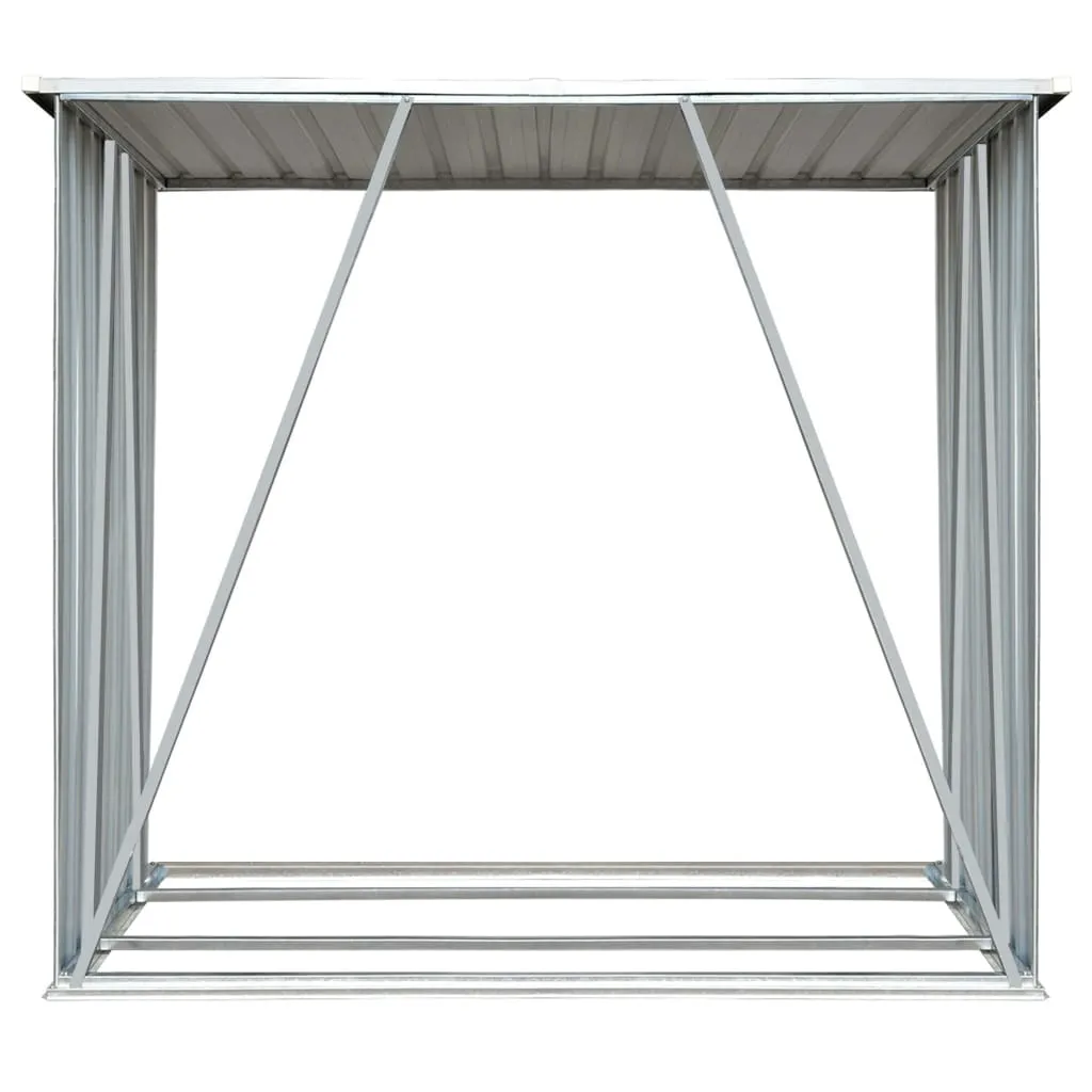 Garden Log Storage Shed Galvanised Steel 163x83x154 cm Green