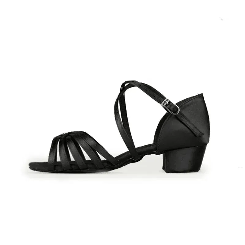 Girls Ballroom Shoes - Latin Dance Shoes for Jazz Salsa Tango with Silk Satin Upper and Low Heel