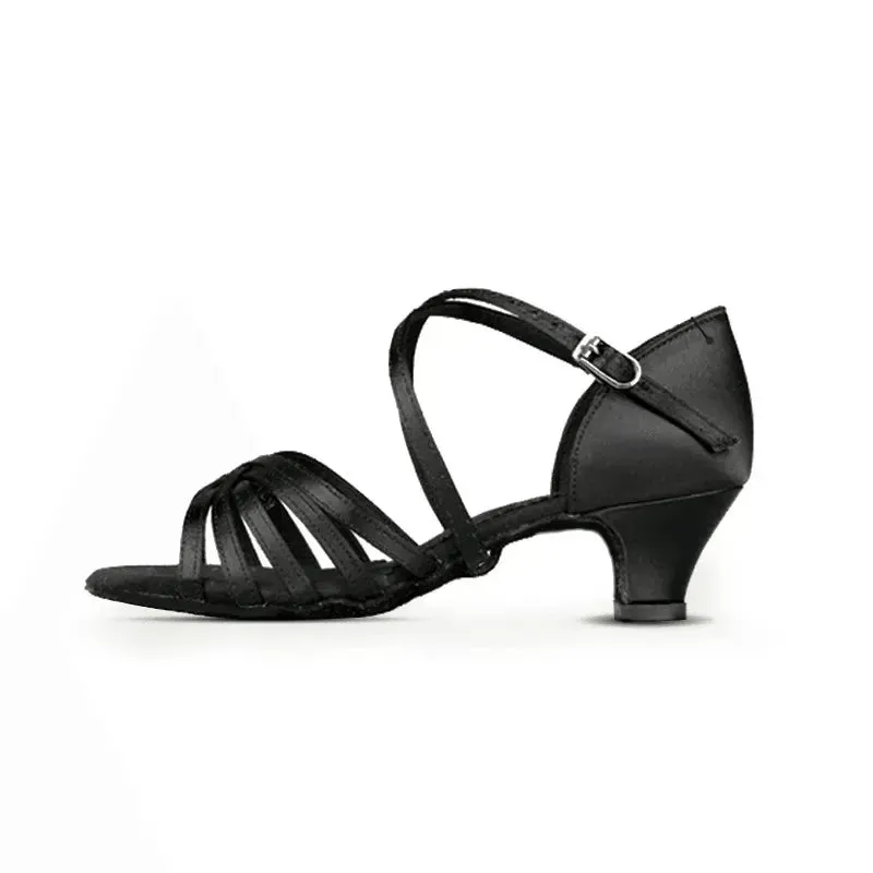Girls Ballroom Shoes - Latin Dance Shoes for Jazz Salsa Tango with Silk Satin Upper and Low Heel