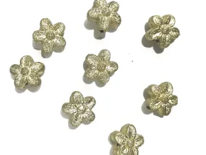 Glittery Golden Flower Plastic Beads