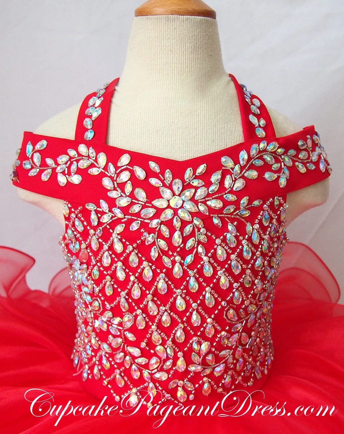 Glitz AB Beaded Bodice Infant/toddler/baby/children/kids Girl's Pageant Dress