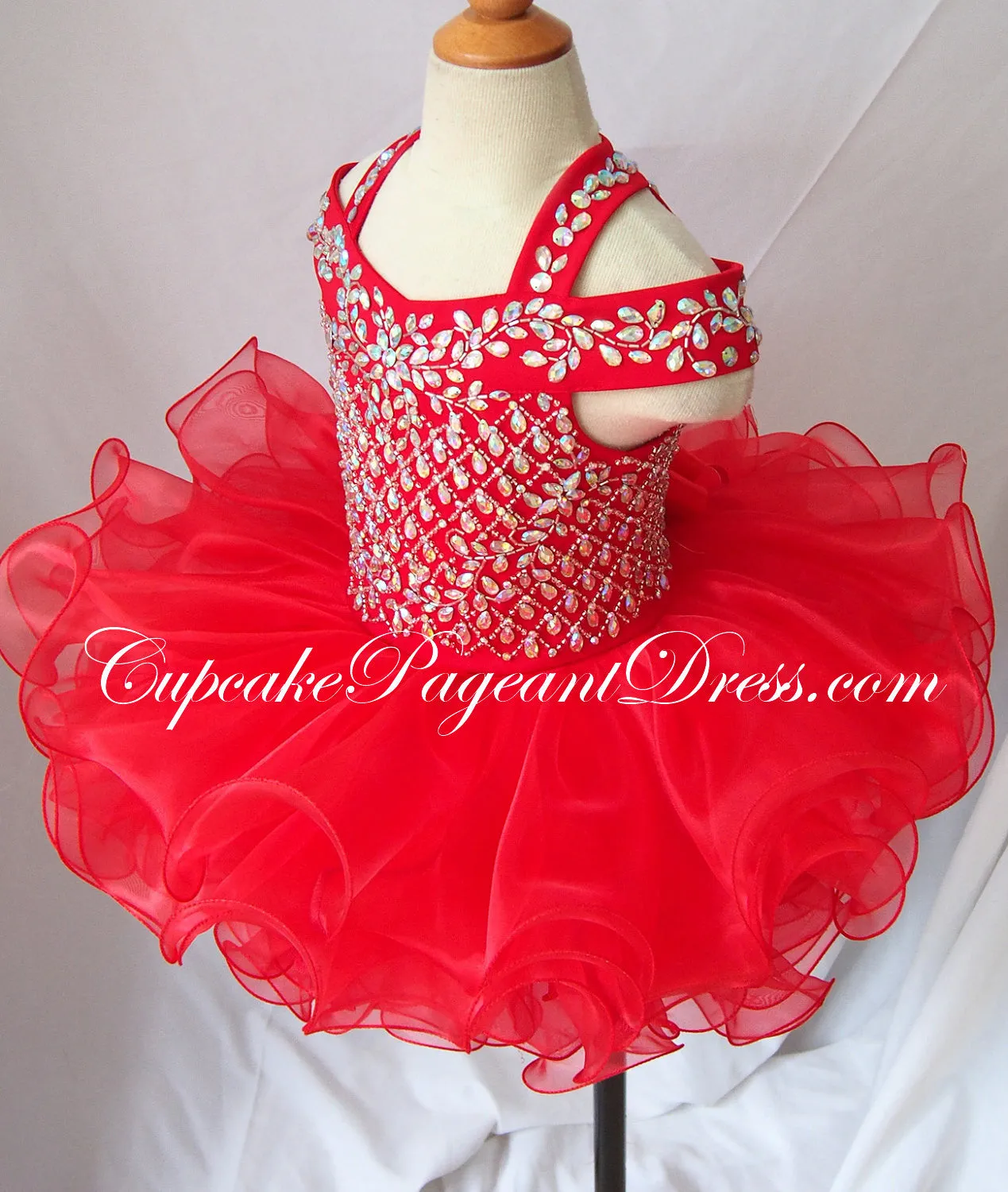 Glitz AB Beaded Bodice Infant/toddler/baby/children/kids Girl's Pageant Dress