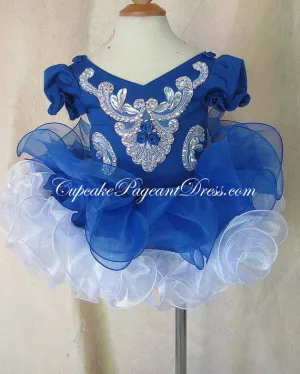 Glitz Beaded Bodice Newborn,Baby,Kids,Toddler Cupcake Pageant Dress