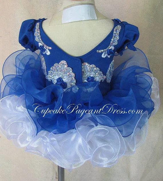 Glitz Beaded Bodice Newborn,Baby,Kids,Toddler Cupcake Pageant Dress