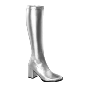 GOGO-300 Funtasma Shoes Silver Metallic Costume Gogo Boots