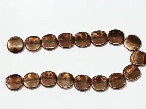 Golden Brown Twisted Circular Plastic Beads-22 mm