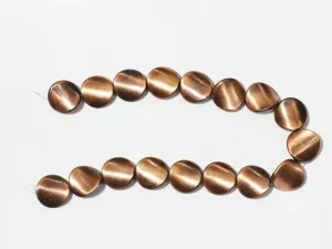 Golden Brown Twisted Oval Plastic Beads-22 mm