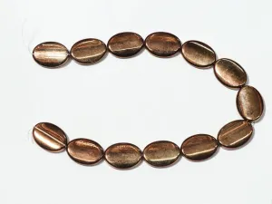 Golden Brown Twisted Oval Plastic Beads-25x20 mm