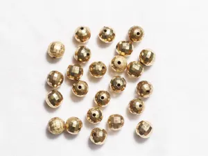 Golden Circular Designer Plastic Beads - 12 mm