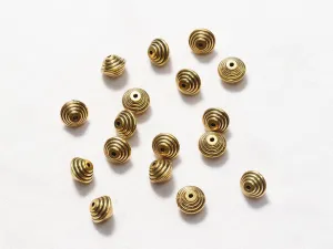 Golden Circular Designer Plastic Beads- 12 mm
