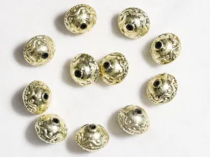 Golden Circular Fancy Designer Plastic Beads - 15 mm