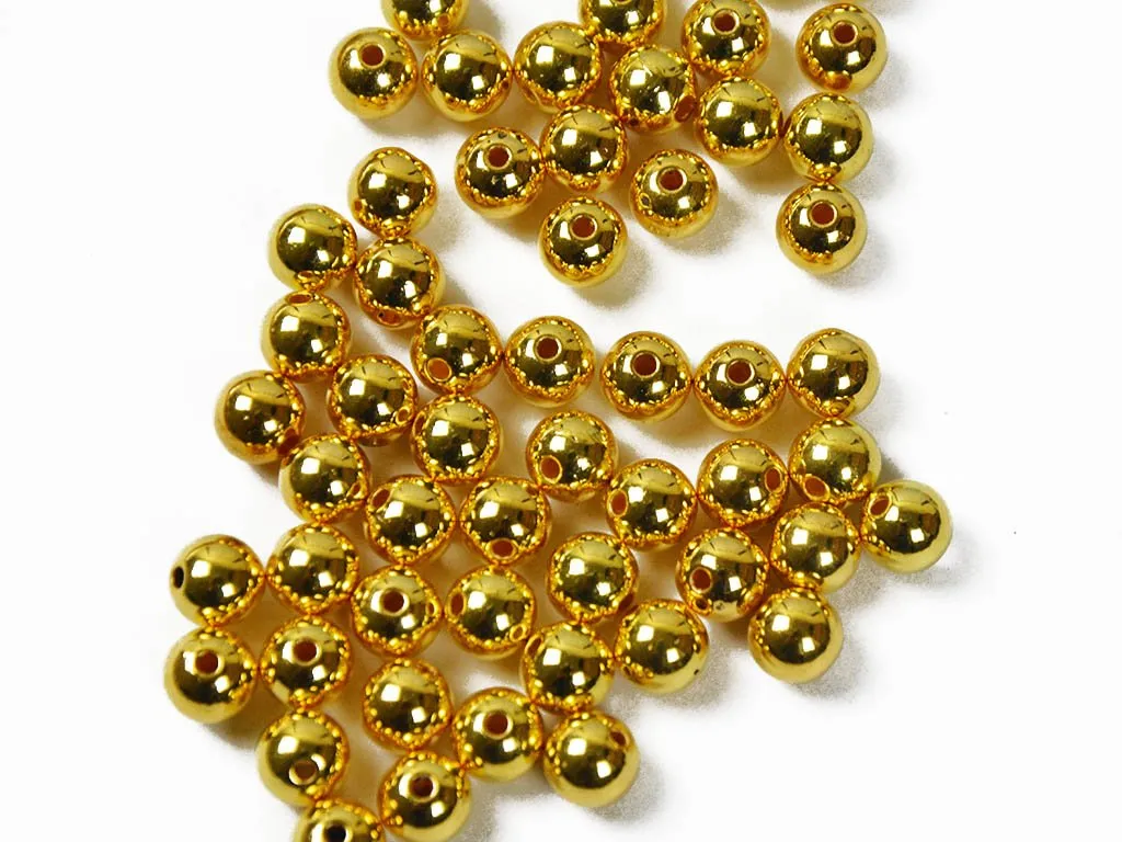 Golden Circular Plastic Beads