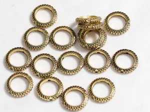 Golden Circular Ring Designer Plastic Beads - 21 mm