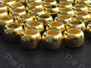 Golden Cylindrical Hole Plastic Beads