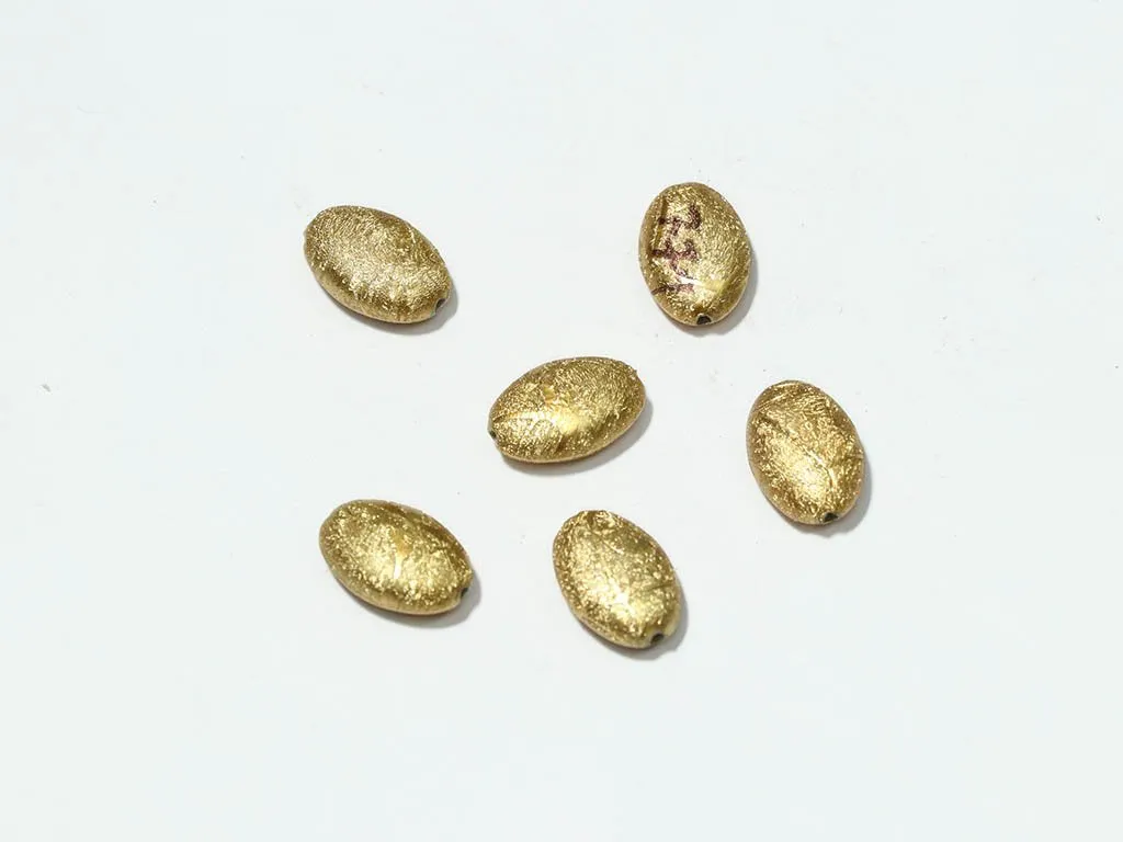 Golden Designer Oval Plastic Beads - 20x14 mm
