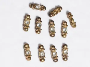 Golden Designer Plastic Beads - 24x8 mm