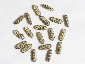 Golden Designer Plastic Beads - 25x10 mm