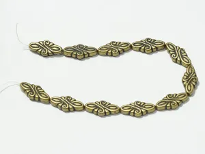 Golden Designer Plastic Beads - 30x15 mm
