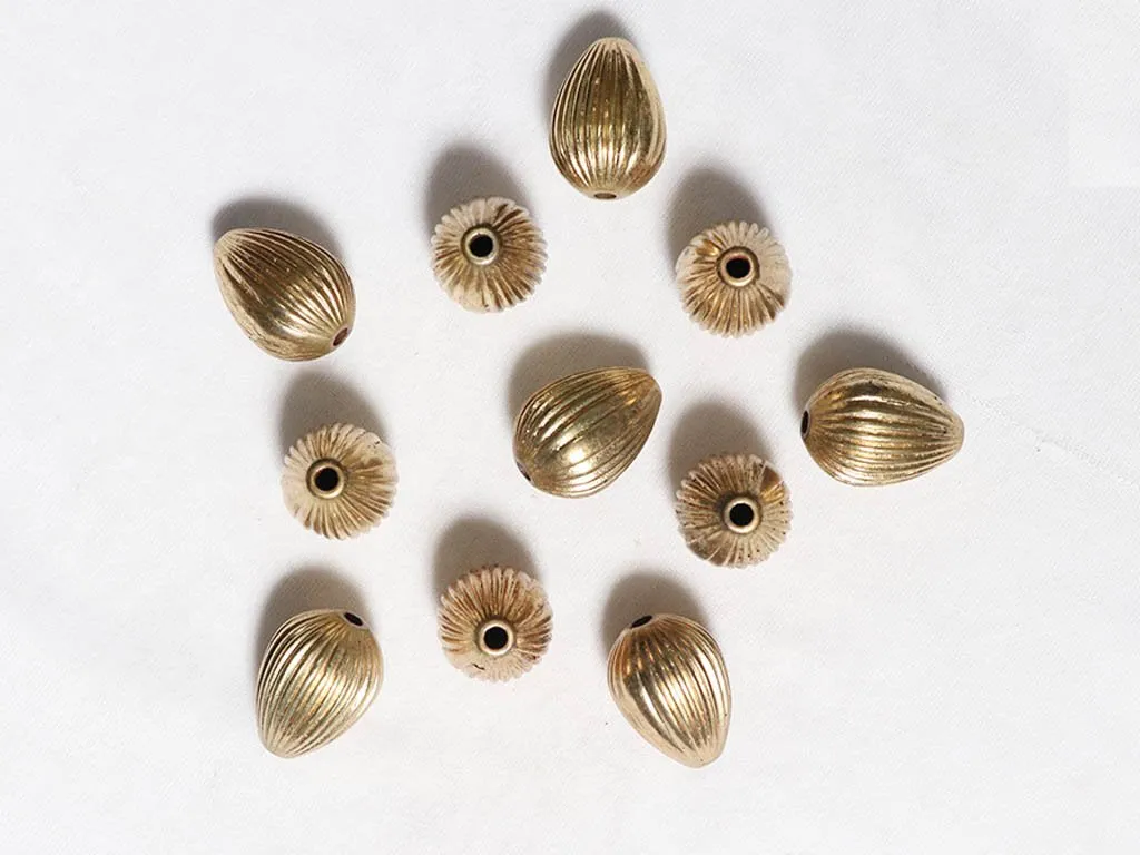 Golden Drop Designer Plastic Beads - 26x35 mm