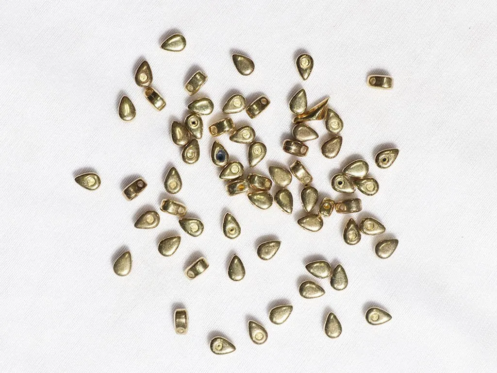 Golden Drop Designer Plastic Beads- 8x6 mm