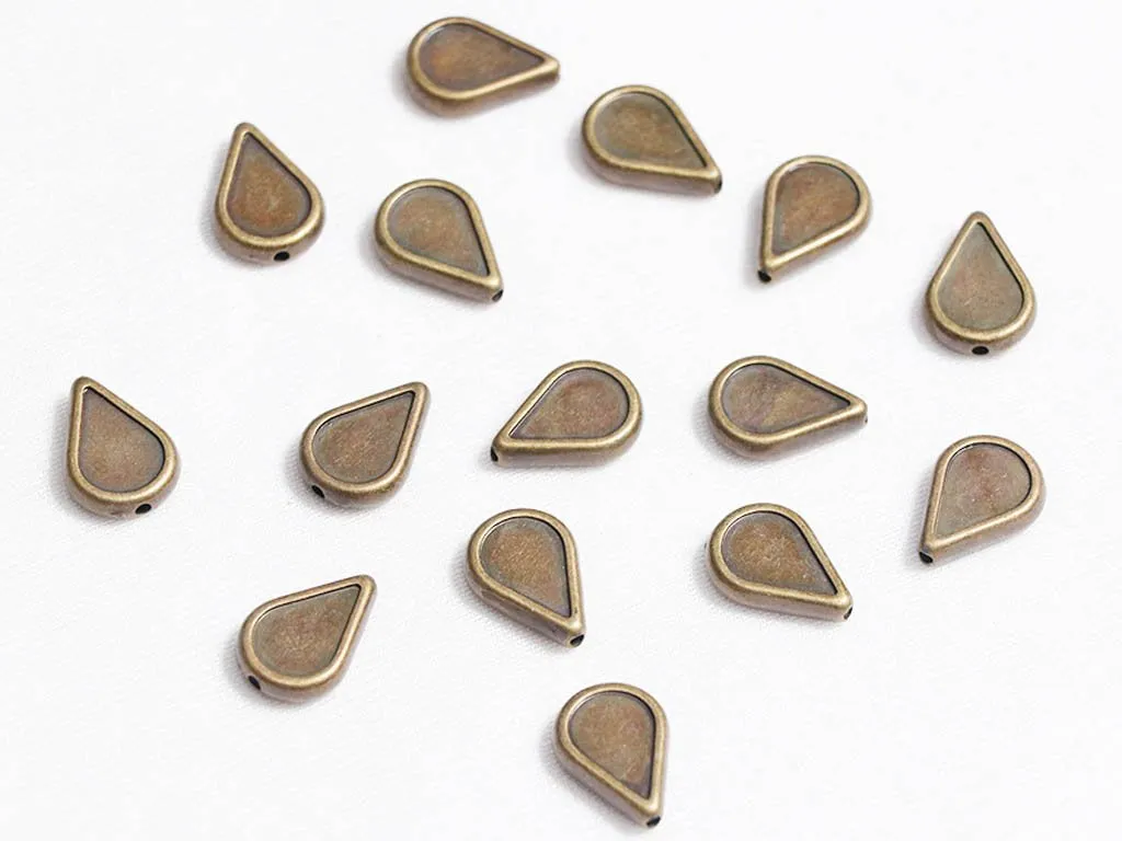 Golden Drop Plastic Beads - 12x15 mm