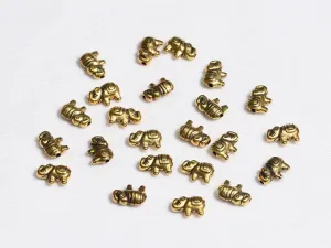 Golden Elephants Plastic Beads - 8x12 mm