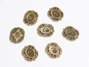 Golden Fancy Oval Plastic Beads - 28x34 mm