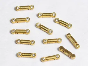 Golden Fancy Rectangular Plastic Beads - 22x6 mm