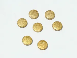 Golden Flat Circular Plastic Beads - 16 mm