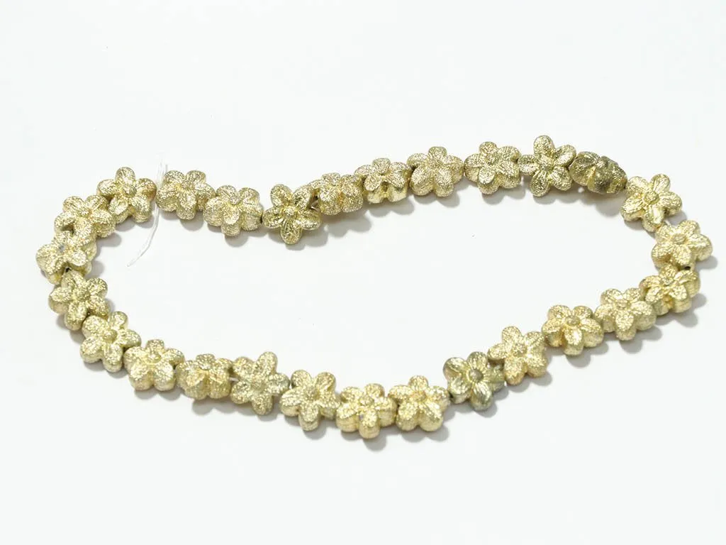 Golden Flower Designer Plastic Beads 15mm