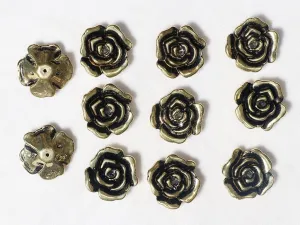 Golden Flower Designer Plastic Beads - 30 mm