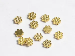 Golden Flower Plastic Beads - 14 mm