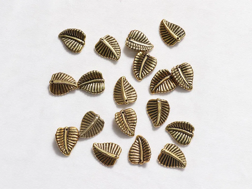 Golden Leaves Designer Plastic Beads -18x22 mm