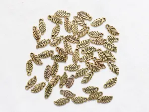 Golden Leaves Designer Plastic Beads - 8x18 mm