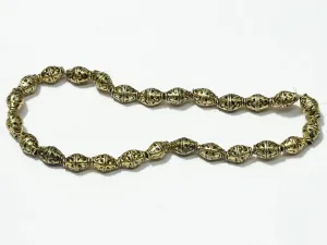 Golden Oval Designer Plastic Beads - 5x10 mm