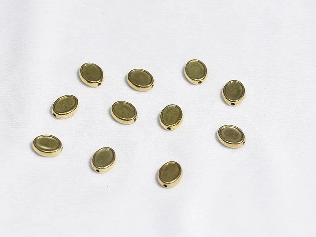 Golden Oval Plastic Beads - 10x8 mm